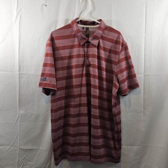 Adidas End Plastic Waste Mens Red Striped Polo Shirt Mens Size 2XL - Picture 1 of 8